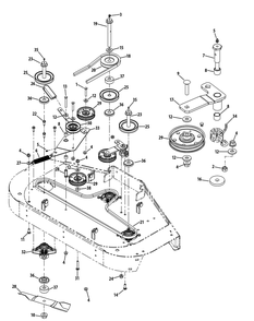 Deck Assembly 44-Inch Diagram and Parts List for Z-FORCE44 17AE3AGF-17AE3AGF010 Cub Cadet Lawn Tractor